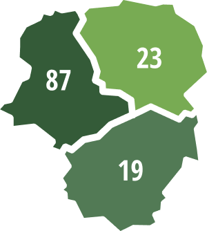 Carte des départements 87, 23 et 19, zone d'intervention DiagEssentiel